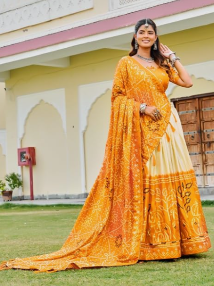 Bandhani Print Lehenga Set 
